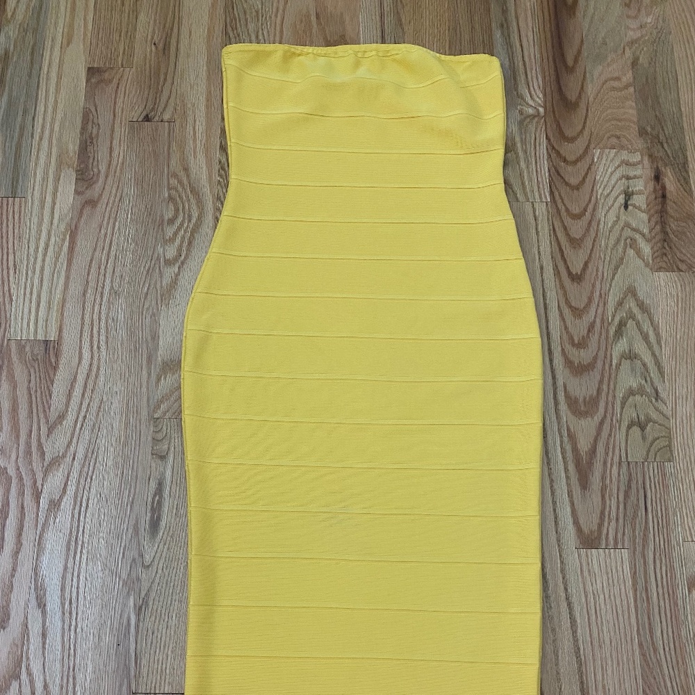 Revolve Yellow Bandage Tube Dress